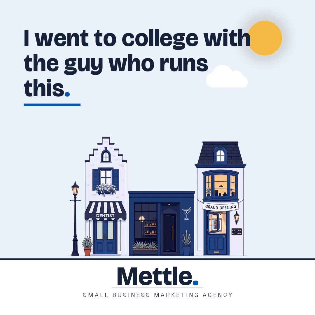 Share card that reads: I went to college with the guy who runs this.