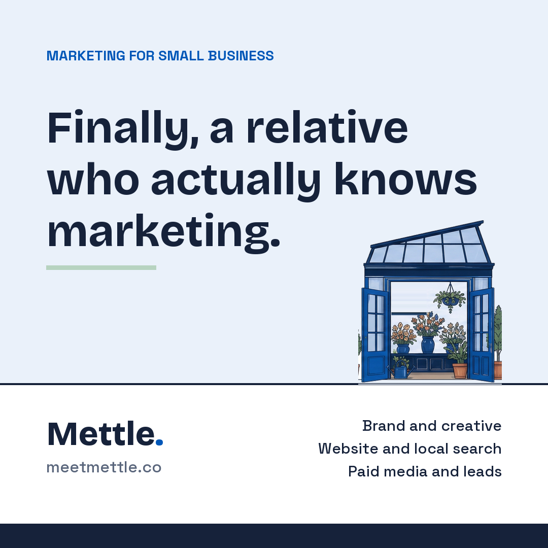 Share card that reads: Finally, a relative who actually knows marketing.