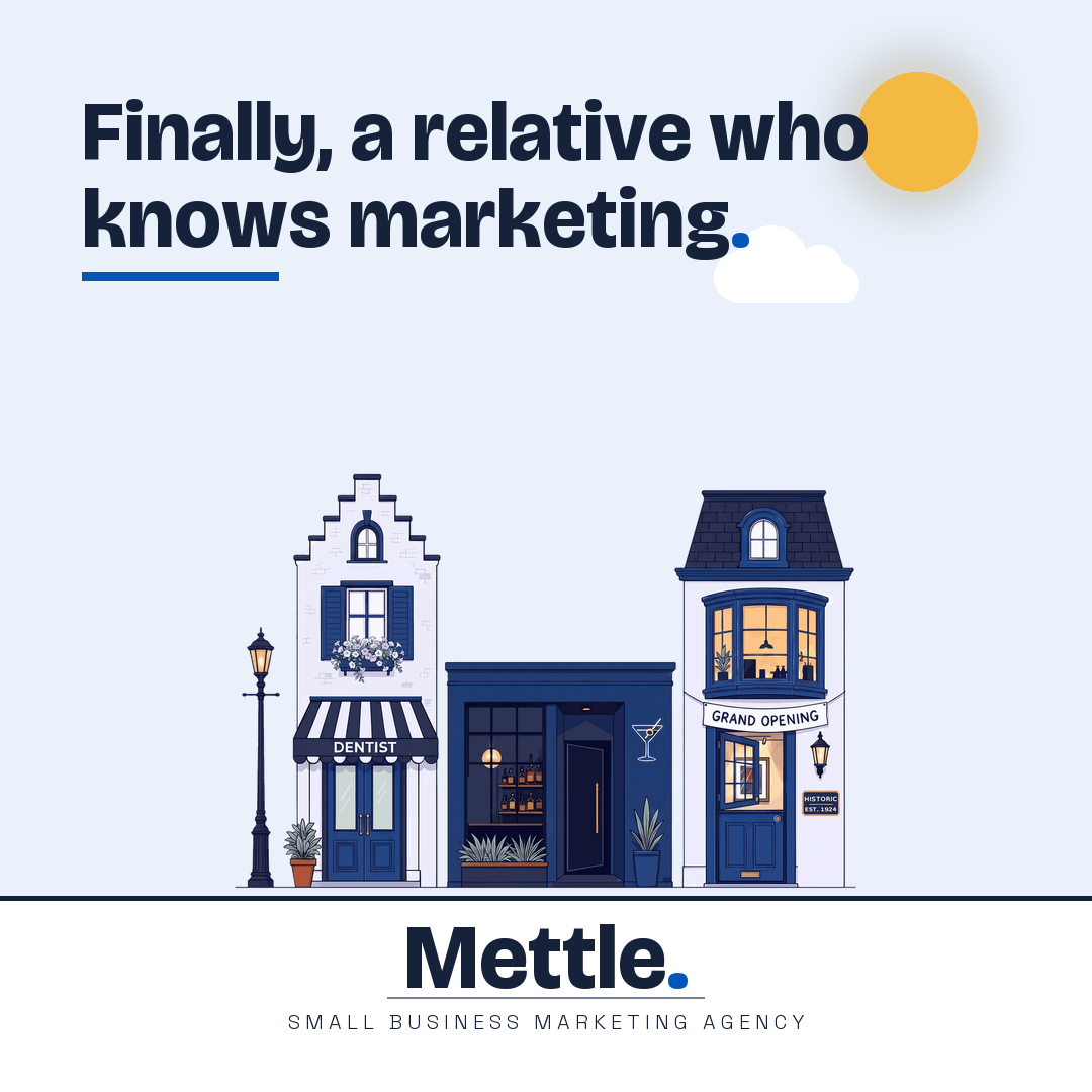 Share card that reads: Finally, a relative who knows marketing.
